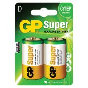GP Super батарейка алкалиновая D 13А LR20 блистер 2шт (80)