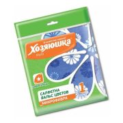 Салфетка 1шт 30*30см ХОЗЯЮШКА Мила Вальс цветов микрофибра 220гр