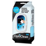 Opti Clean влажные салфетки для экранов всех типов, 90 шт.