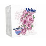 Салфетки бумажные Veiro Ветка Яблони, однослойные, 50 л, 24*24 см.