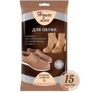 House Lux влажные салфетки для замши, велюра, нубука, 15 шт.