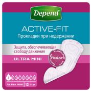 Прокладки при недержании Depend active-fit ultra mini женские 12шт