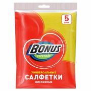 Салфетки Bonus вискозные 38*30см 5шт