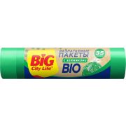 Мешки для мусора Big city life 51*53см 35л с затяжками зеленые 15шт