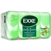 Мыло-крем Exxe 1+1 Зелёный чай зеленое полосатое, 4*90 г.