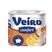 Туалетная бумага Veiro Comfort с Рисунком, двухслойная, 4 рулона в упаковке.