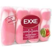 Мыло-крем Exxe 1+1 Нежный пион розовое, полосатое, 4*90 г.