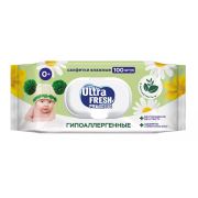 Влажные салфетки детские Ultra fresh premium гипоаллергенные с клапаном 100шт