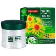 Крем для лица Чистая линия ночной Фитокрем 45+ Bio-коллаген Арника/Жимолость, 45 мл.