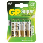 GP Super батарейка алкалиновая AA 15А блистер 4шт (80)
