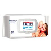 Smart Эконом влажные салфетки детские алоэ с клапаном, 120 шт.