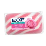 Мыло-крем Exxe 1+1 Нежный пион розовое полосатое, 80 г.
