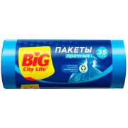 Мешки для мусора Big city life 50*60см 35л прочные синие 30шт