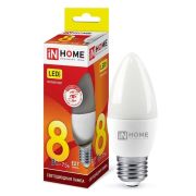 IN HOME лампа сд LED-СВЕЧА-VC 8Вт 230В Е27 3000К 760Лм (100)