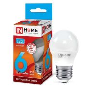 лампа сд LED-ШАР-VC 6Вт 230В Е27 4000К 570Лм IN HOME (100)