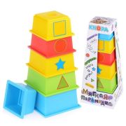 KNOPA игрушка детская Пирамидка мягк.Стаканчики с наклейк. Дидактика (8)