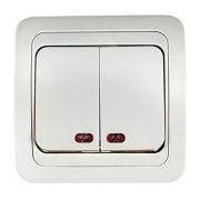 IN HOME выключатель 2кл. CLASSICO 2123 с подсв. белый (200)