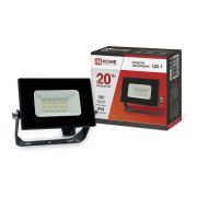 IN HOME прожектор СД СДО-7 20Вт 230В 6500К IP65 черн.(40)